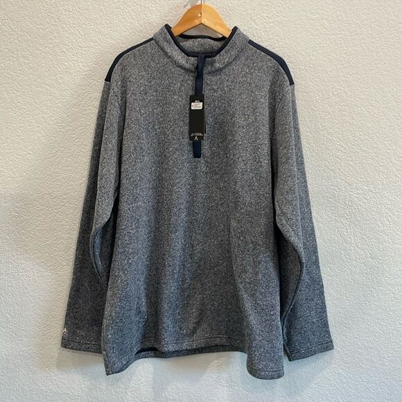 NEW Antigua Clover Quarter Zip Golf Pullover Sweater in Navy Heather Size 3X - Picture 1 of 8